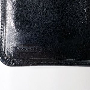 Coach Vintage Black Leather Button Closure Wallet